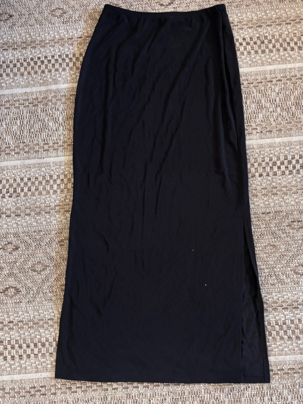 Black Layered Midi Skirt